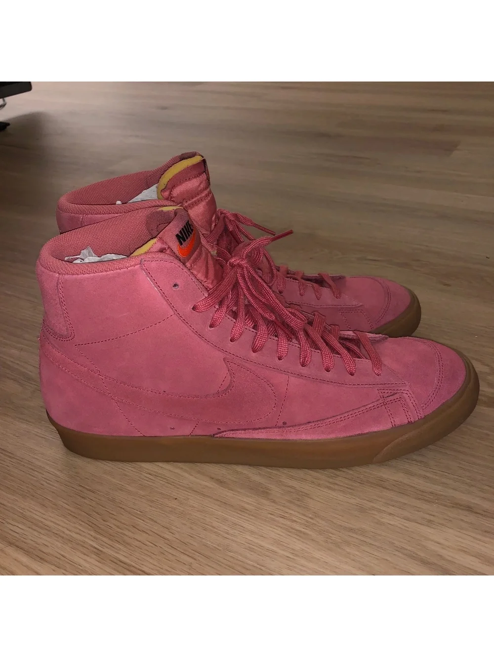 NIKE BLAZER 77 SUEDE RED LIGHT REDWOOD HI TOP GUM SNEAKERS MENS SIZE 15